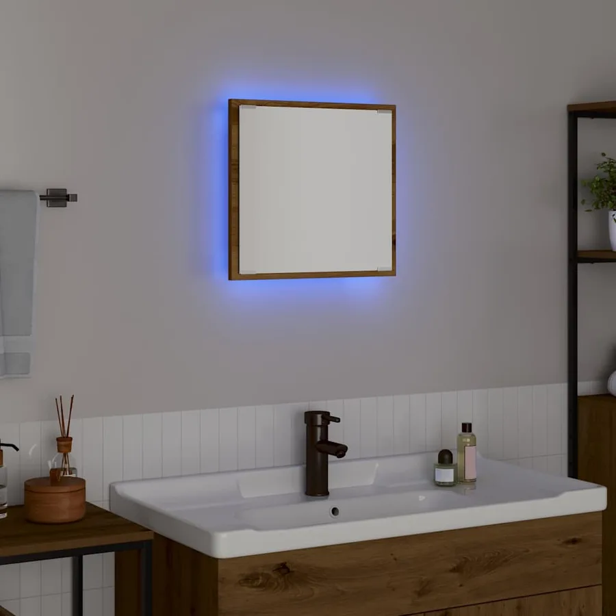 Miroir de salle de bain LED Chêne artisanal 40 x 37 x 8.5 cm - 4