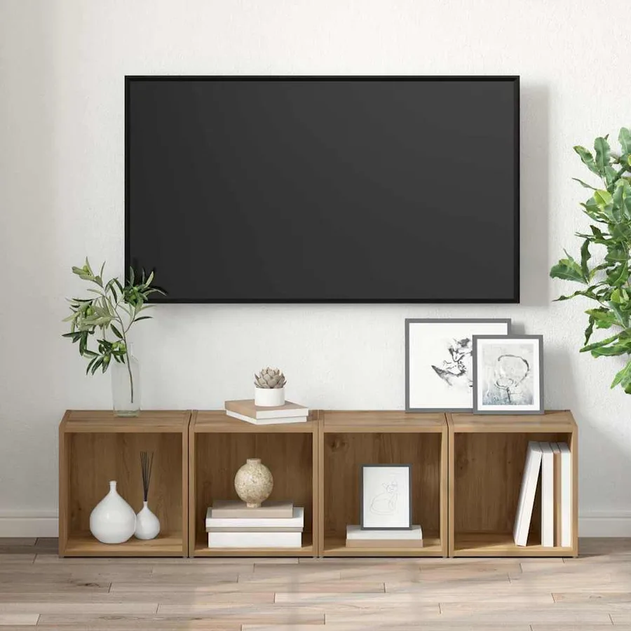 Ensemble meuble TV 4 pcs Chêne artisanal Bois d'ingénierie - 4