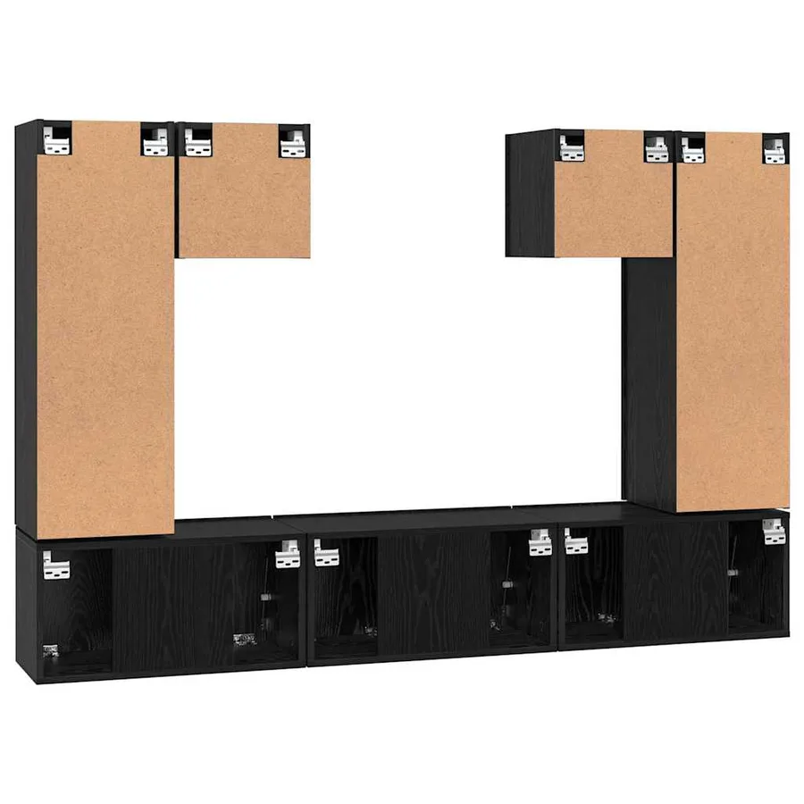 Ensemble meuble TV 7 pcs Chêne noir Bois d'ingénierie - 11