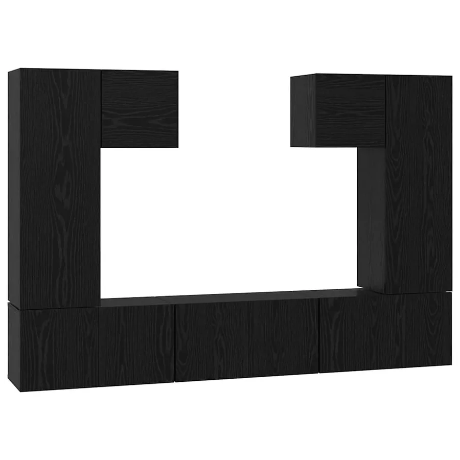 Ensemble meuble TV 7 pcs Chêne noir Bois d'ingénierie - 2