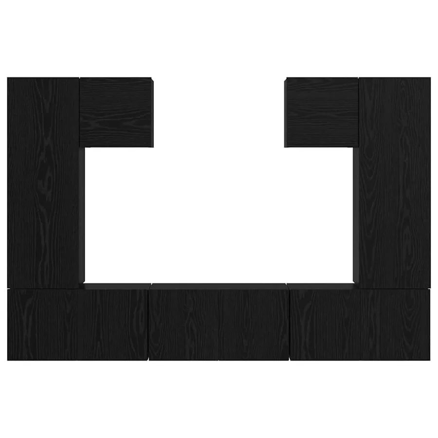 Ensemble meuble TV 7 pcs Chêne noir Bois d'ingénierie - 9