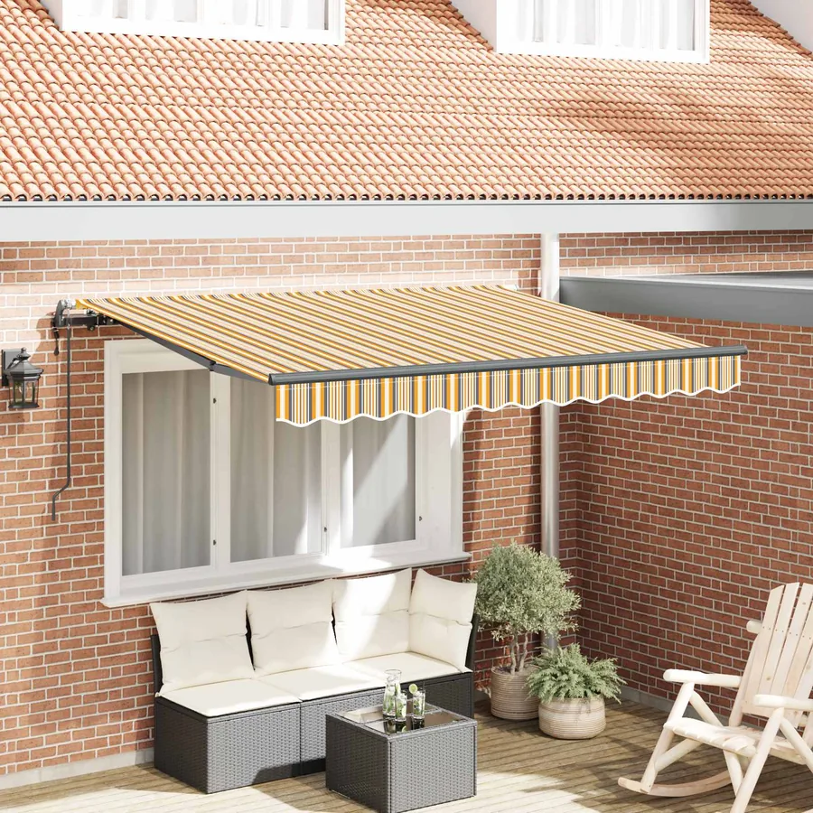 Auvent Rétractable Jaune 300 x 200 cm tissu
