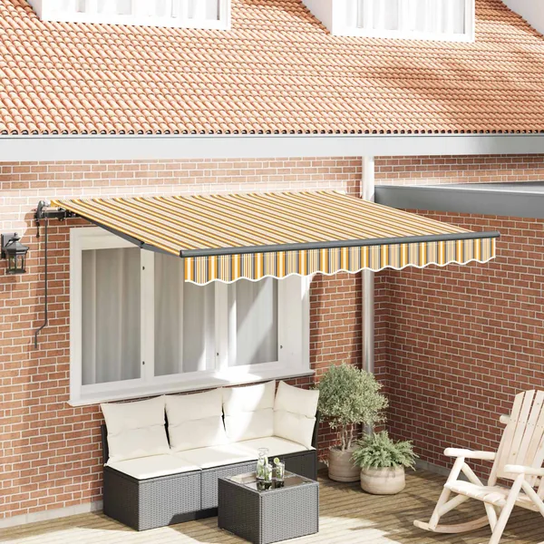 Auvent Rétractable Jaune 300 x 200 cm tissu
