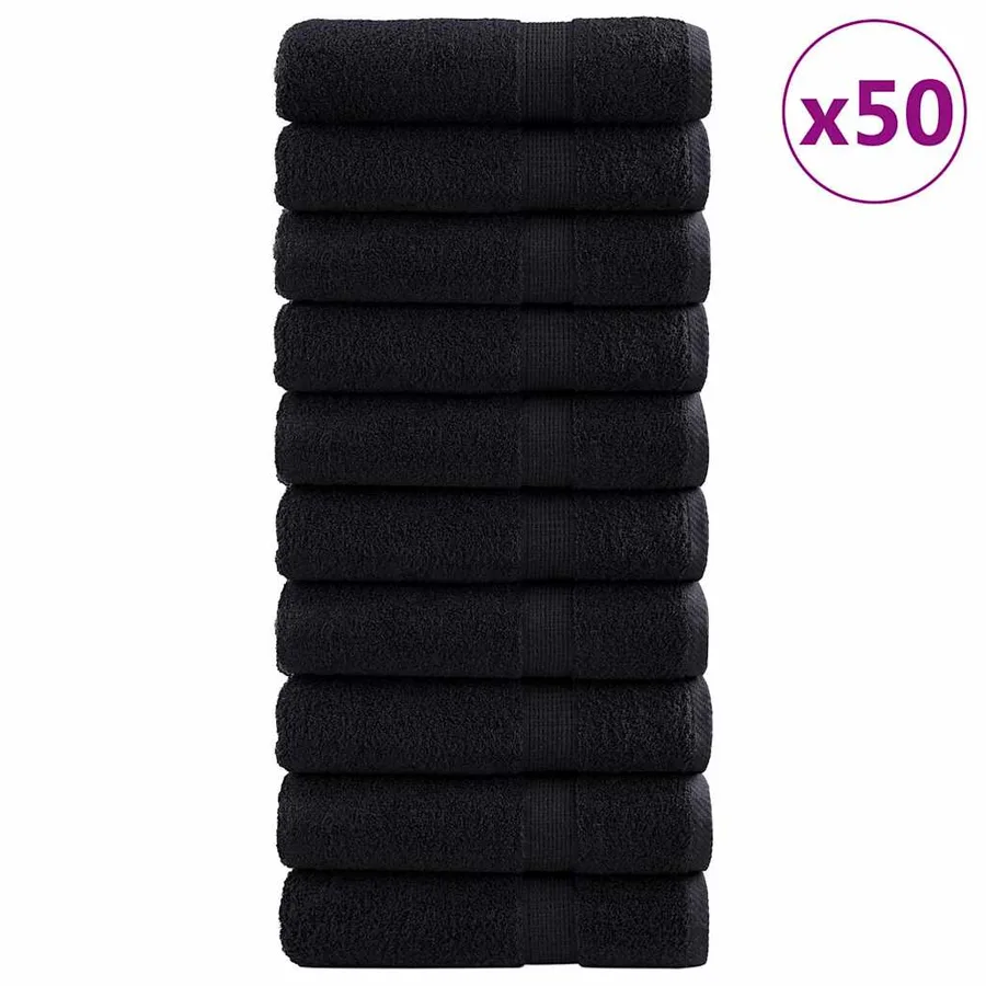 Serviette Invité SOLUND 50 pc Noir 50 x 100 cm 550 gsm - 2
