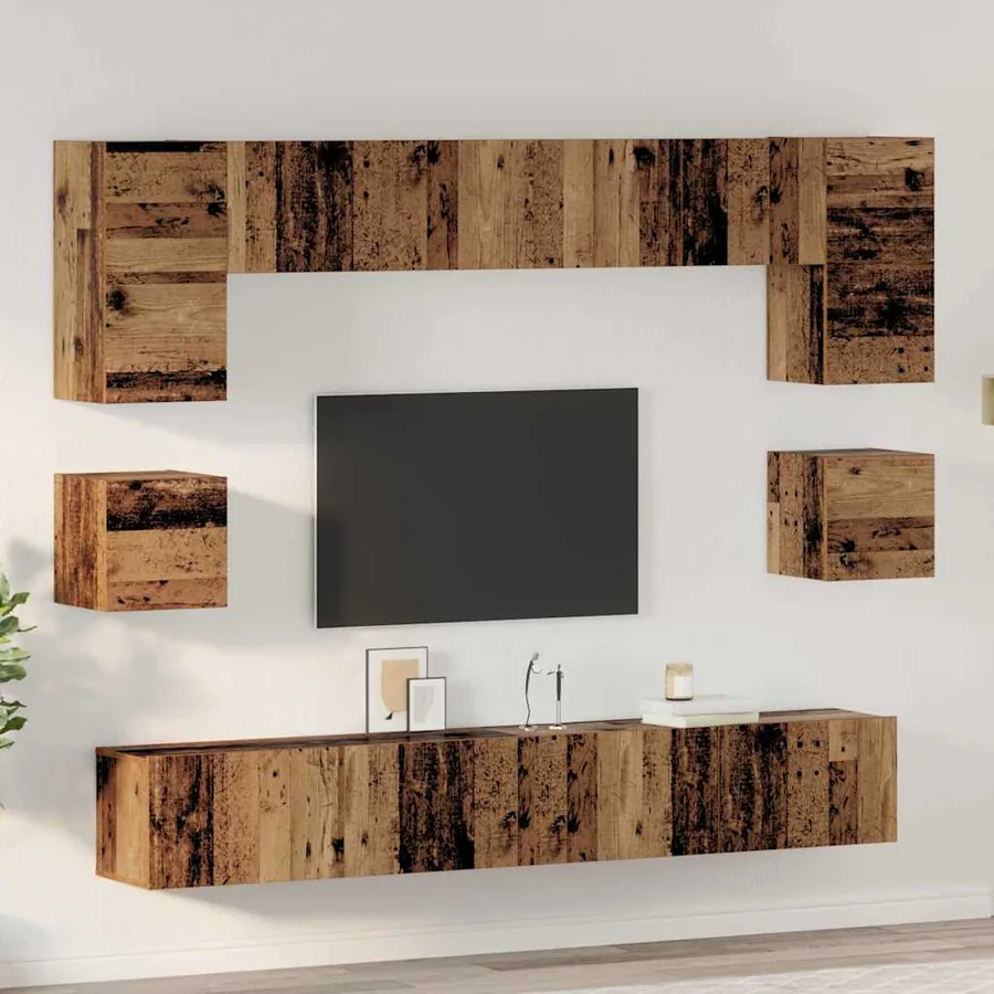 Ensemble meuble TV 8 pcs Bois Ancien Bois d'ingénierie