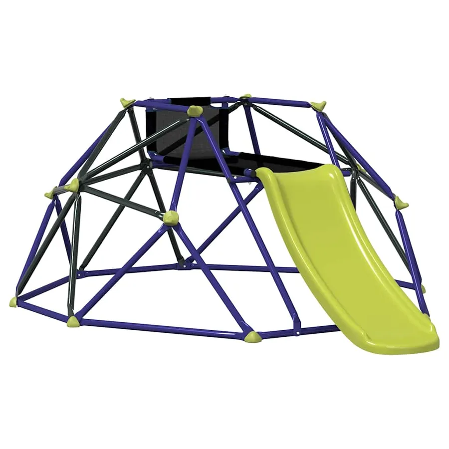 Dôme d'escalade pour enfants Bleu 6 pieds avec toboggan Acier - 2