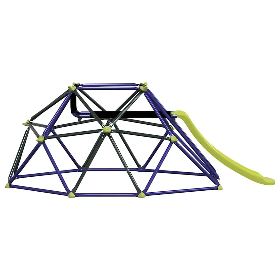 Dôme d'escalade pour enfants Bleu 6 pieds avec toboggan Acier - 5