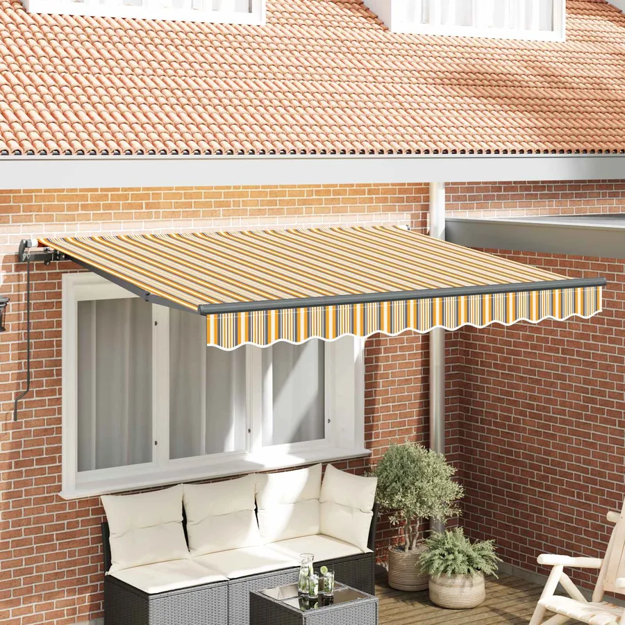 Auvent Rétractable Jaune 350 x 200 cm tissu