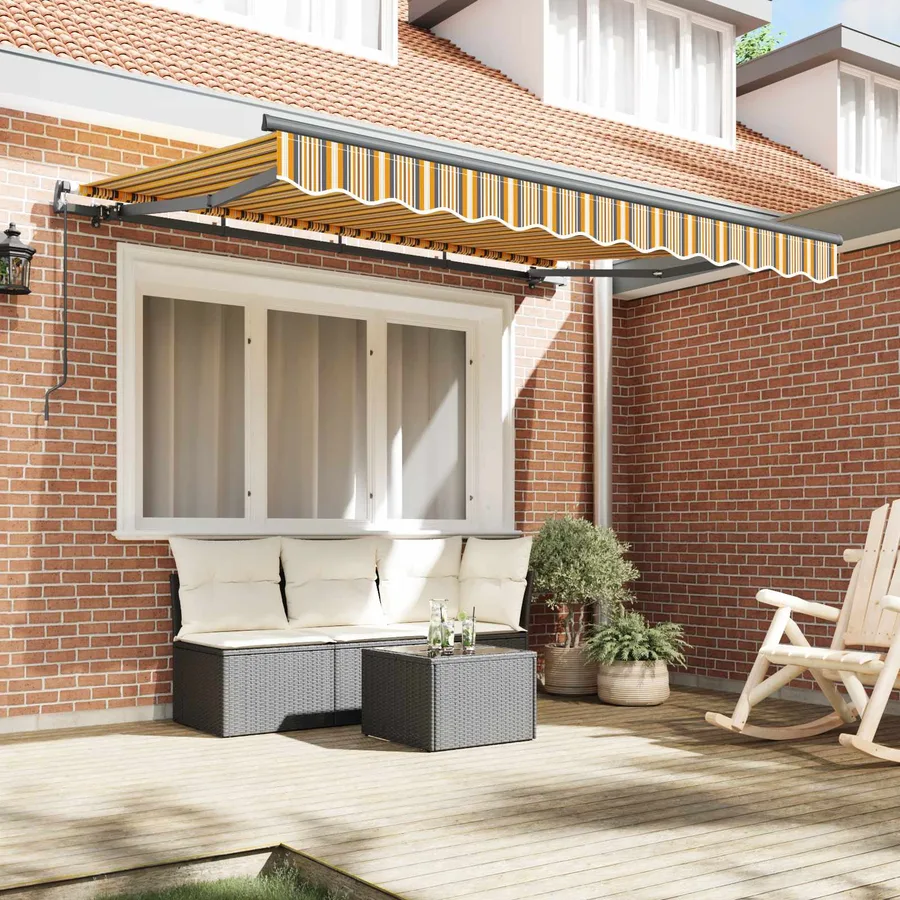 Auvent Rétractable Jaune 350 x 200 cm tissu - 3