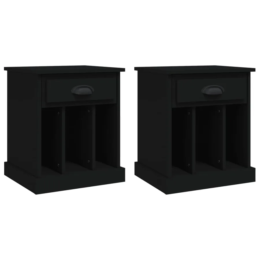 Tables de chevet 2 pcs noir 43x36x50 cm - 2