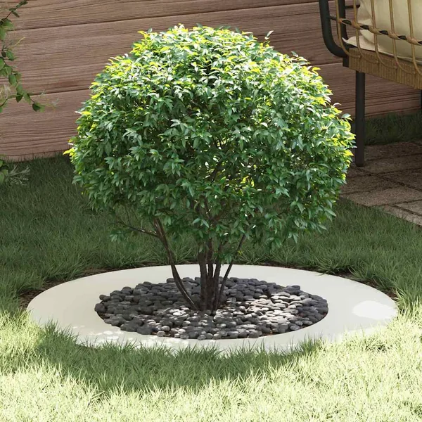 adapté pour anneaux d'arbre plats 5 pc Blanc Ø50/80 cm Acier