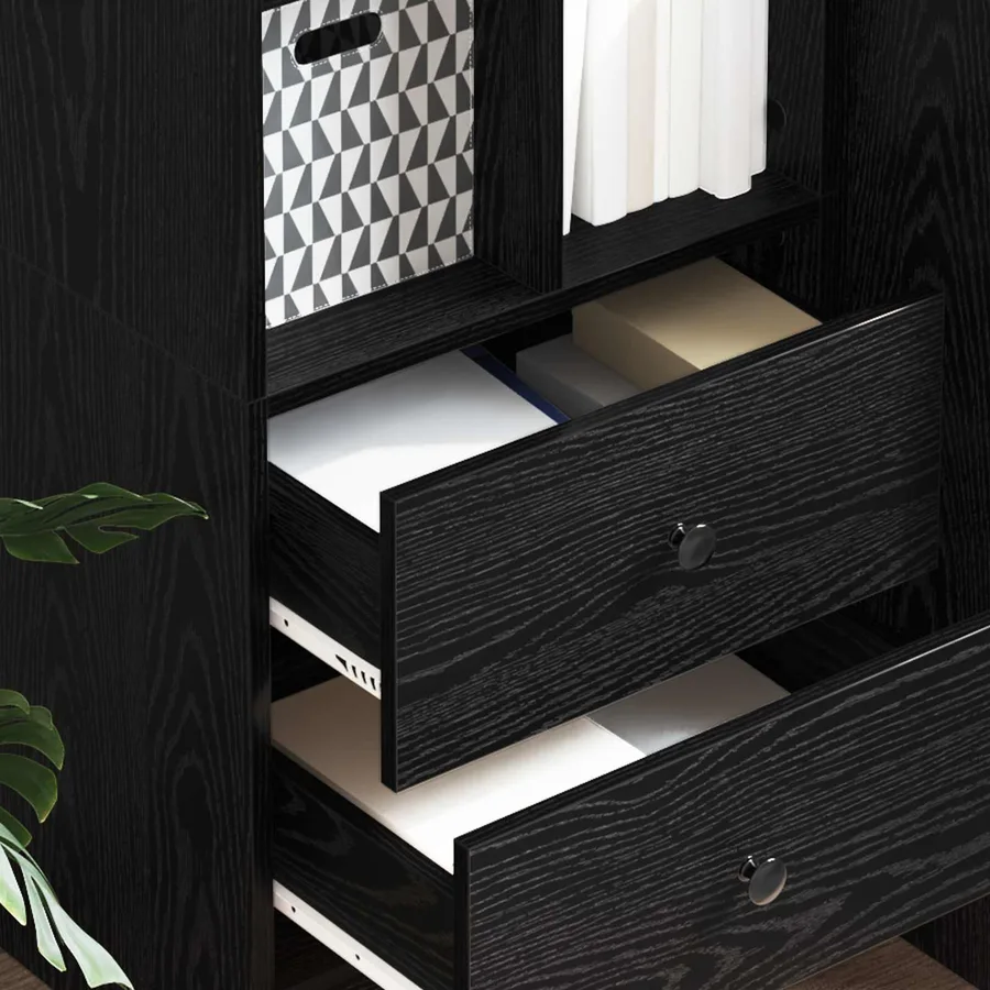 Haut Armoire avec tiroir Chêne noir 45,5 x 34 x 127 cm - 4