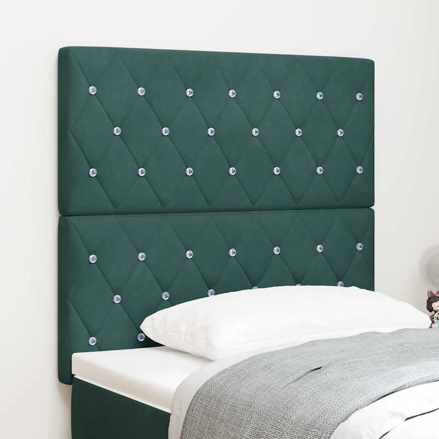 Tête de lit Gris Vert Clair 100 cm Velours