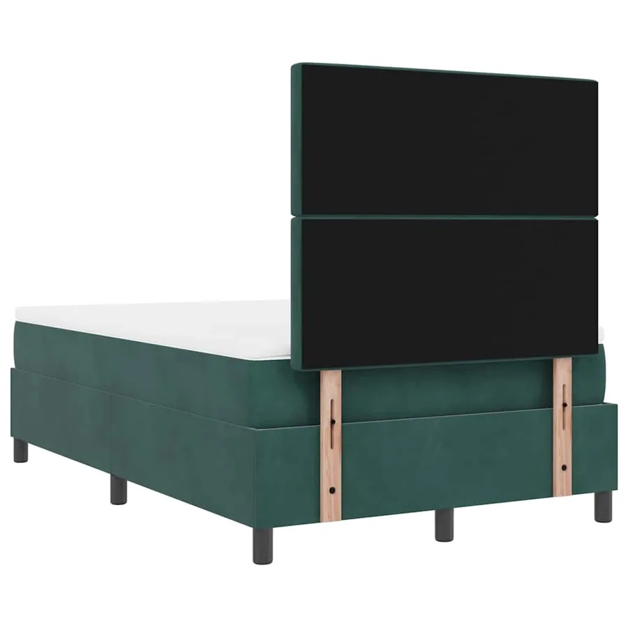 Lit à ressort LED avec matelas Vert foncé 120 x 200 cm Velours - 8