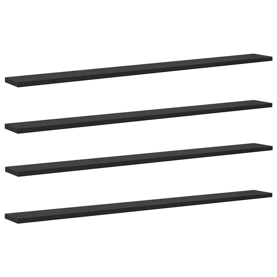 Étagère à livres 4 pcs Noir 100 x 10 x 1,5 cm Bois d'ingénierie - 2