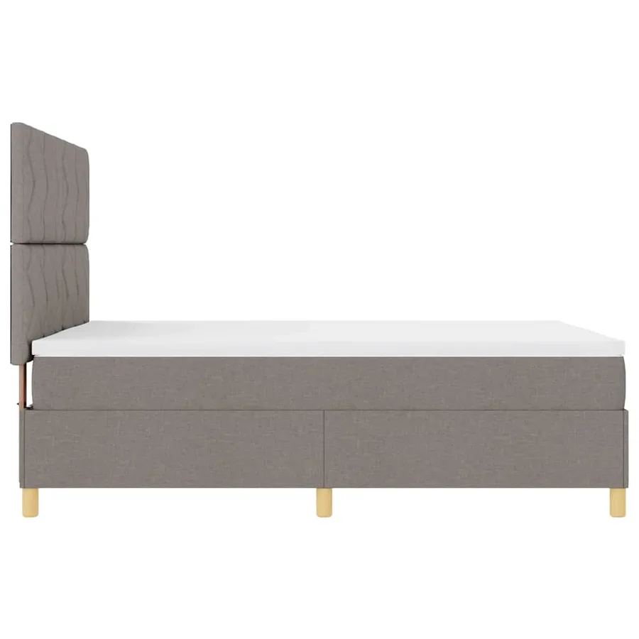 Lit à ressort LED avec tête de lit Taupe 160 x 200 cm tissu - 9