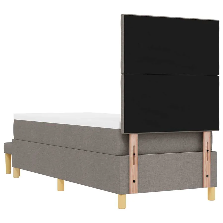 Lit à ressorts avec tête de lit Taupe 200 x 80 cm tissu - 10