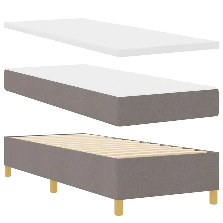 Lit à ressorts avec tête de lit Taupe 200 x 80 cm tissu - 4