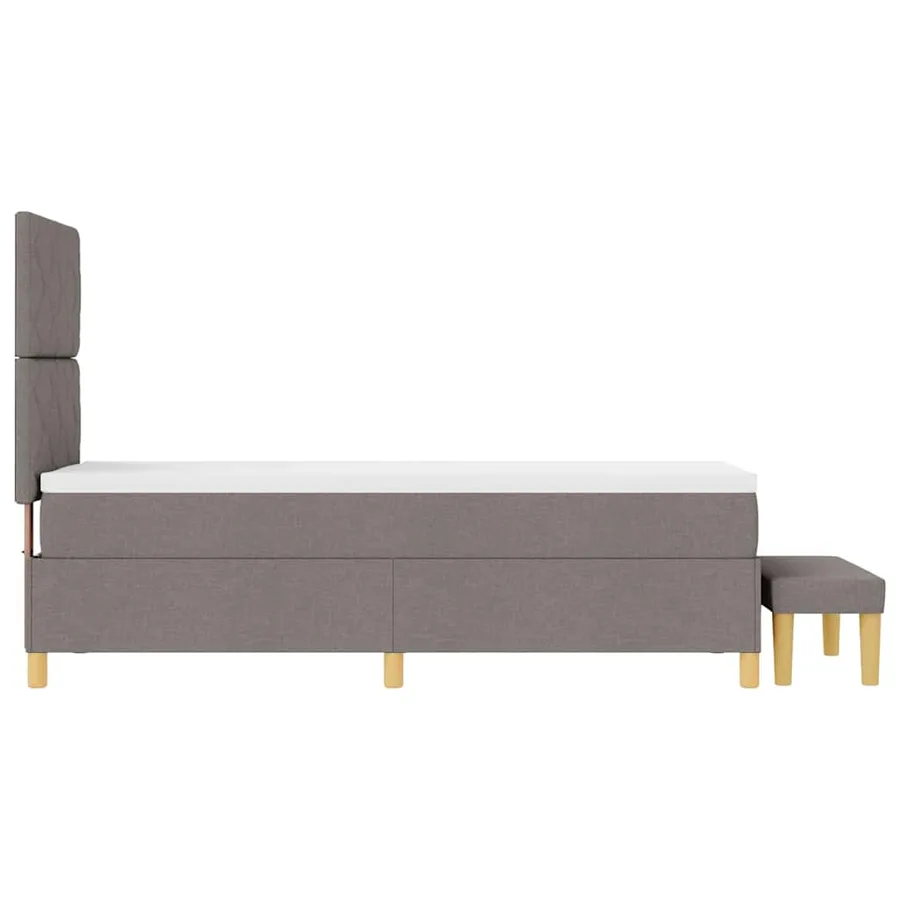 Lit à ressorts avec tête de lit Taupe 200 x 80 cm tissu - 9