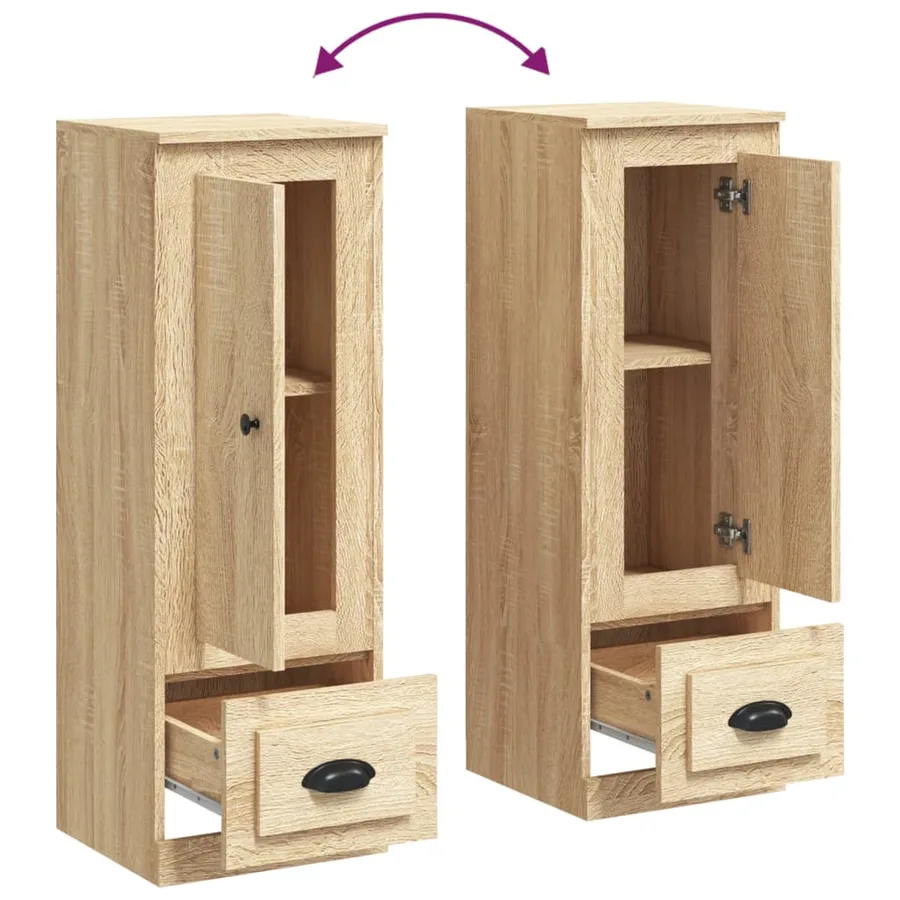 Buffet haut chêne sonoma 36x35,5x103,5 cm bois d'ingénierie - 8
