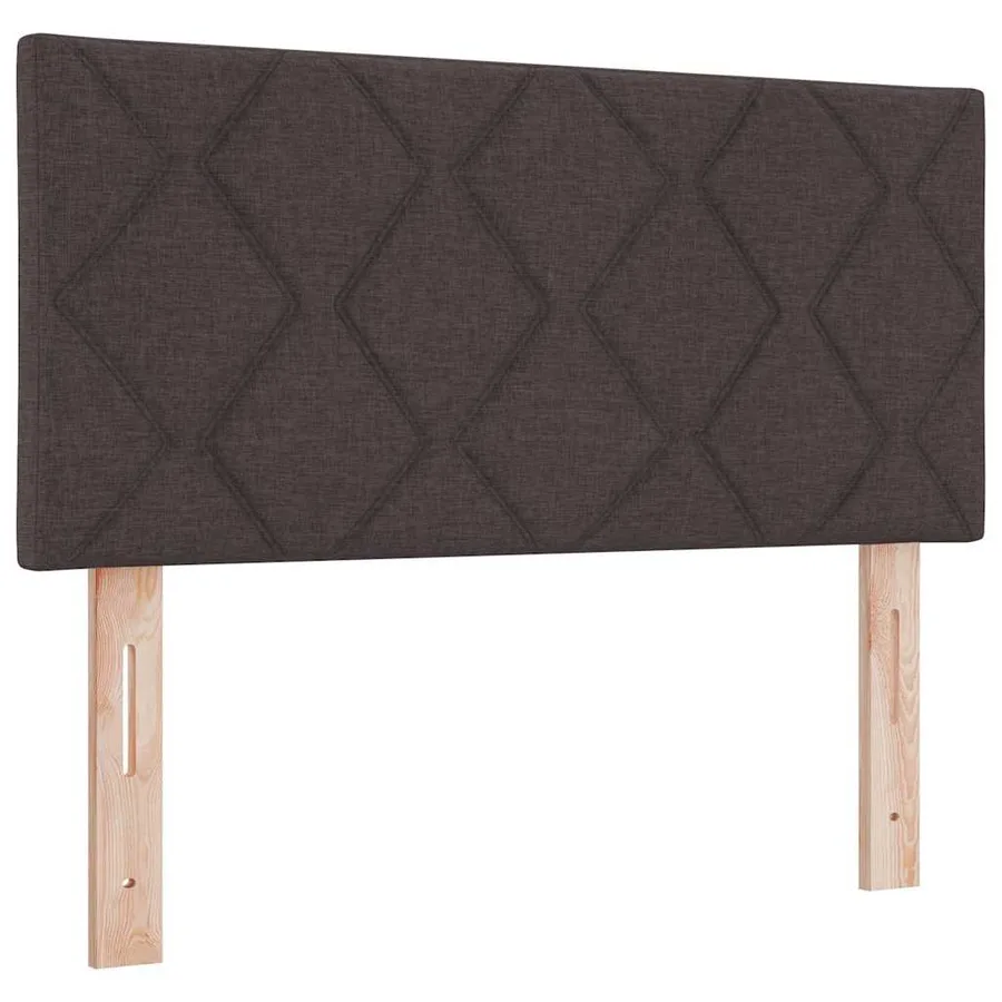 Lit à ressorts avec bandes LED Marron foncé 100 x 200 cm tissu - 7