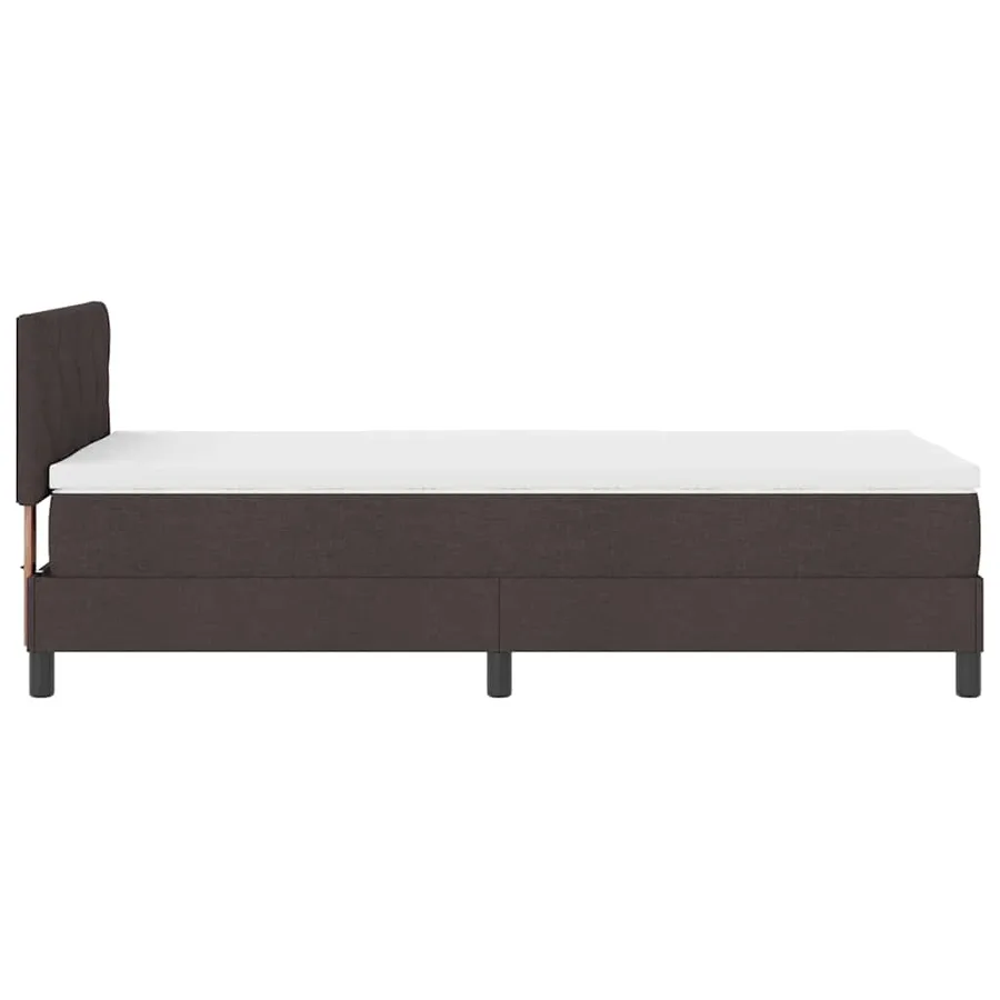 Lit à ressorts avec bandes LED Marron foncé 100 x 200 cm tissu - 9