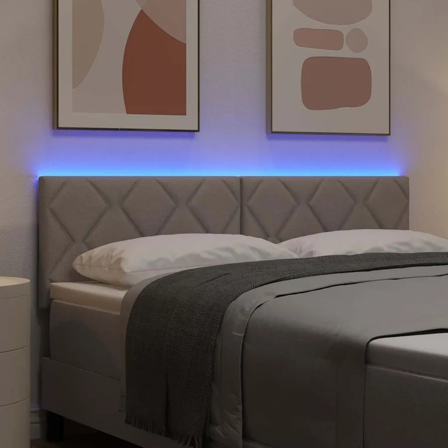 Tête de lit LED Taupe 160 cm tissu - 4