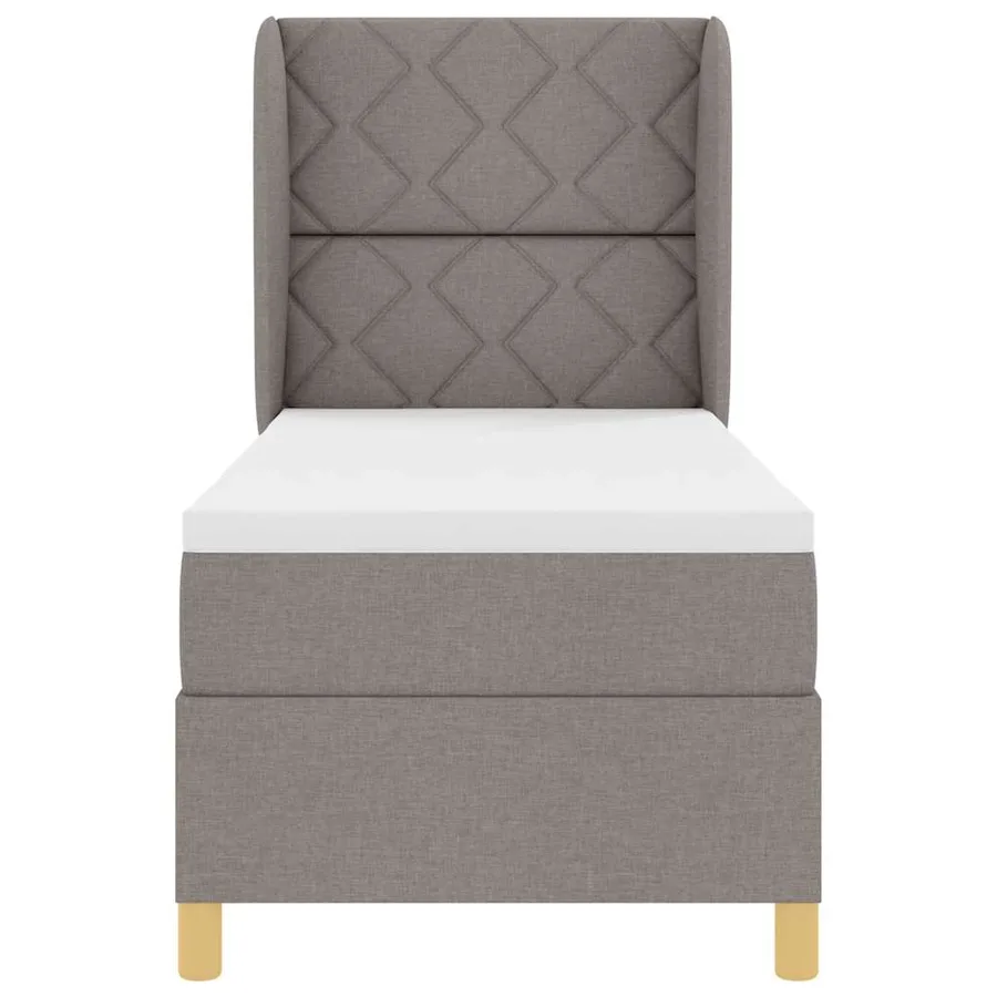 Lit à ressorts avec tête de lit Taupe 200 x 80 cm tissu - 7