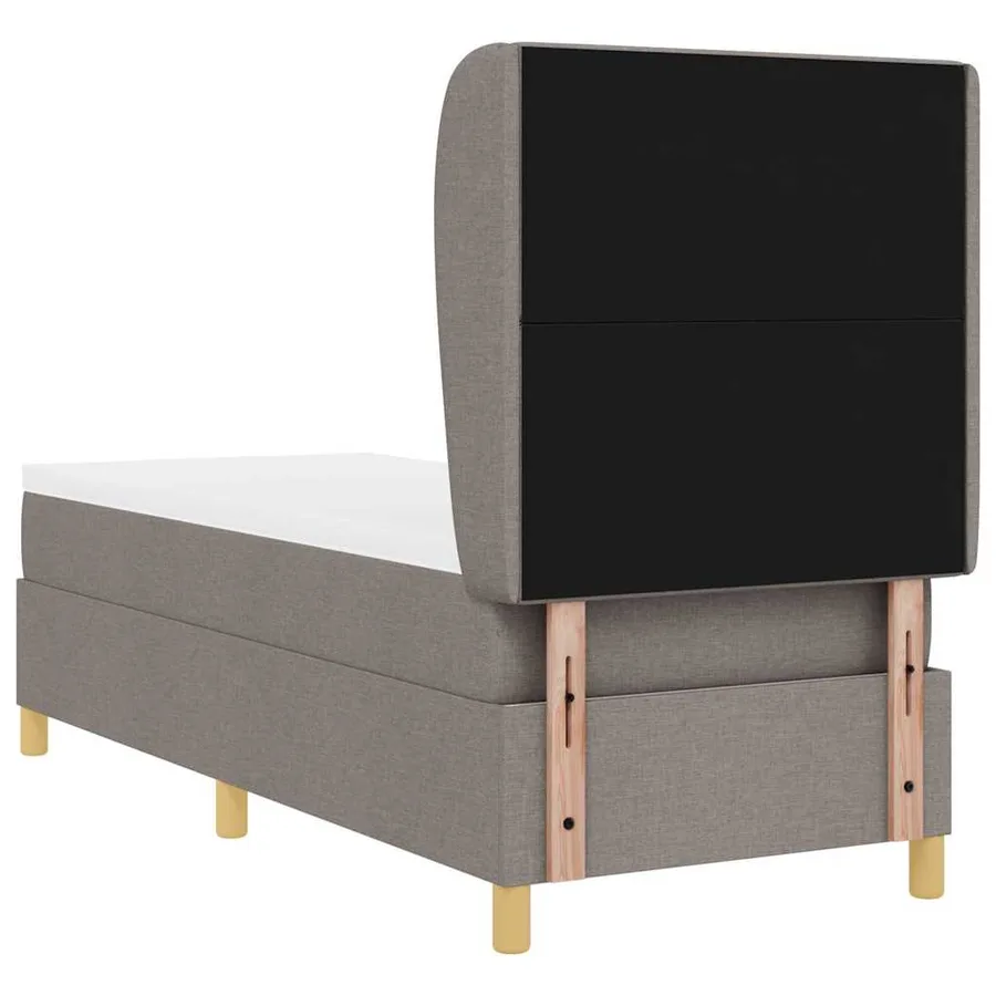 Lit à ressorts avec tête de lit Taupe 200 x 80 cm tissu - 9
