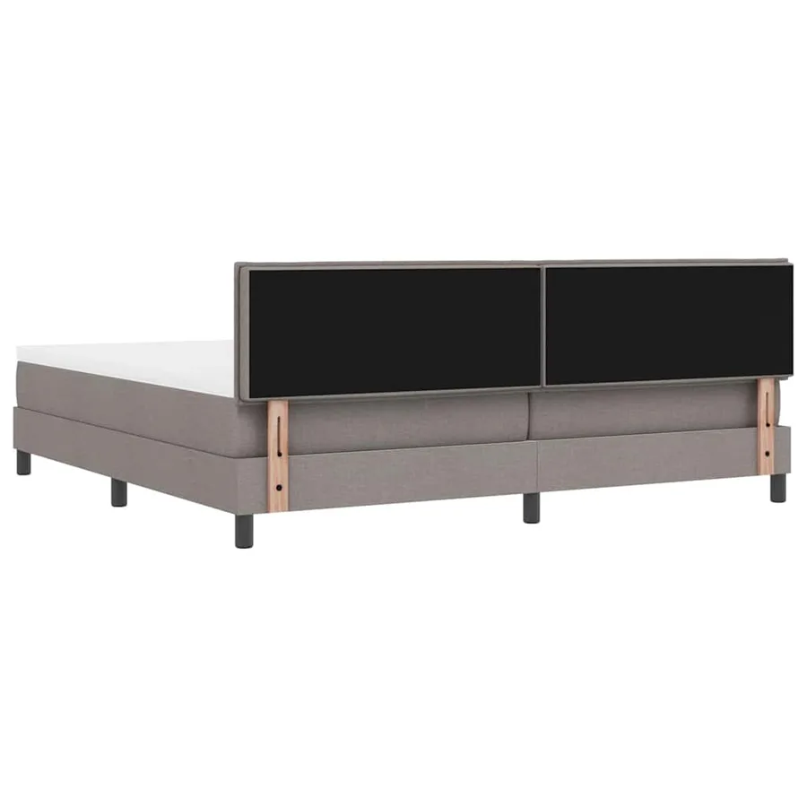 Lit à ressorts avec coussin Taupe 200 x 200 cm tissu - 10