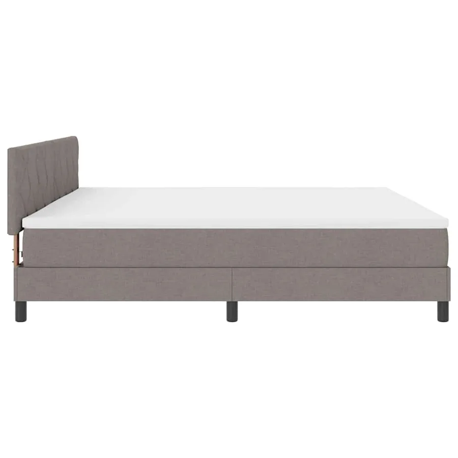 Lit à ressorts avec coussin Taupe 200 x 200 cm tissu - 9