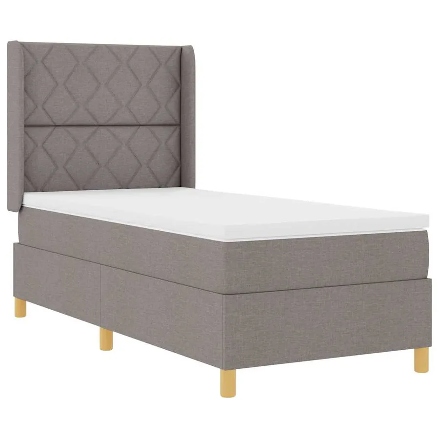 Lit à ressorts avec bandes LED Taupe 100 x 200 cm tissu - 2