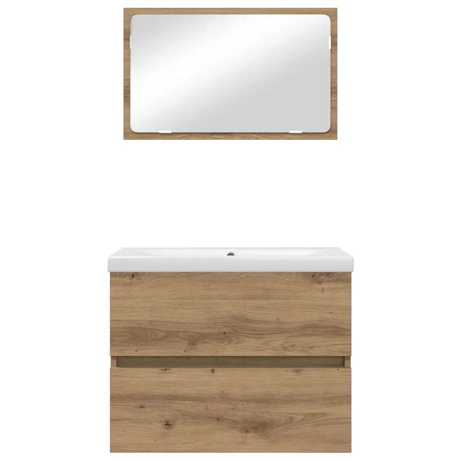 Ensemble de mobilier de salle de bain 3 pc Chêne artisanal - 7