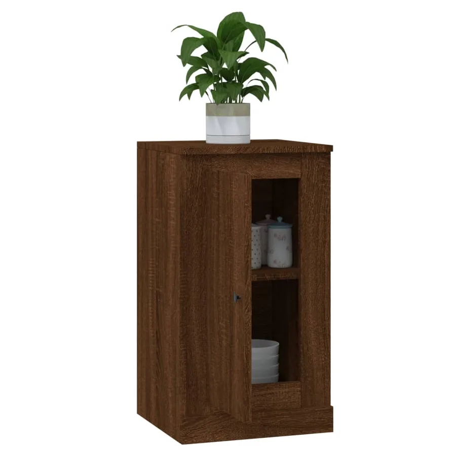 Buffet chêne marron 37,5x35,5x67,5 cm bois d'ingénierie - 5
