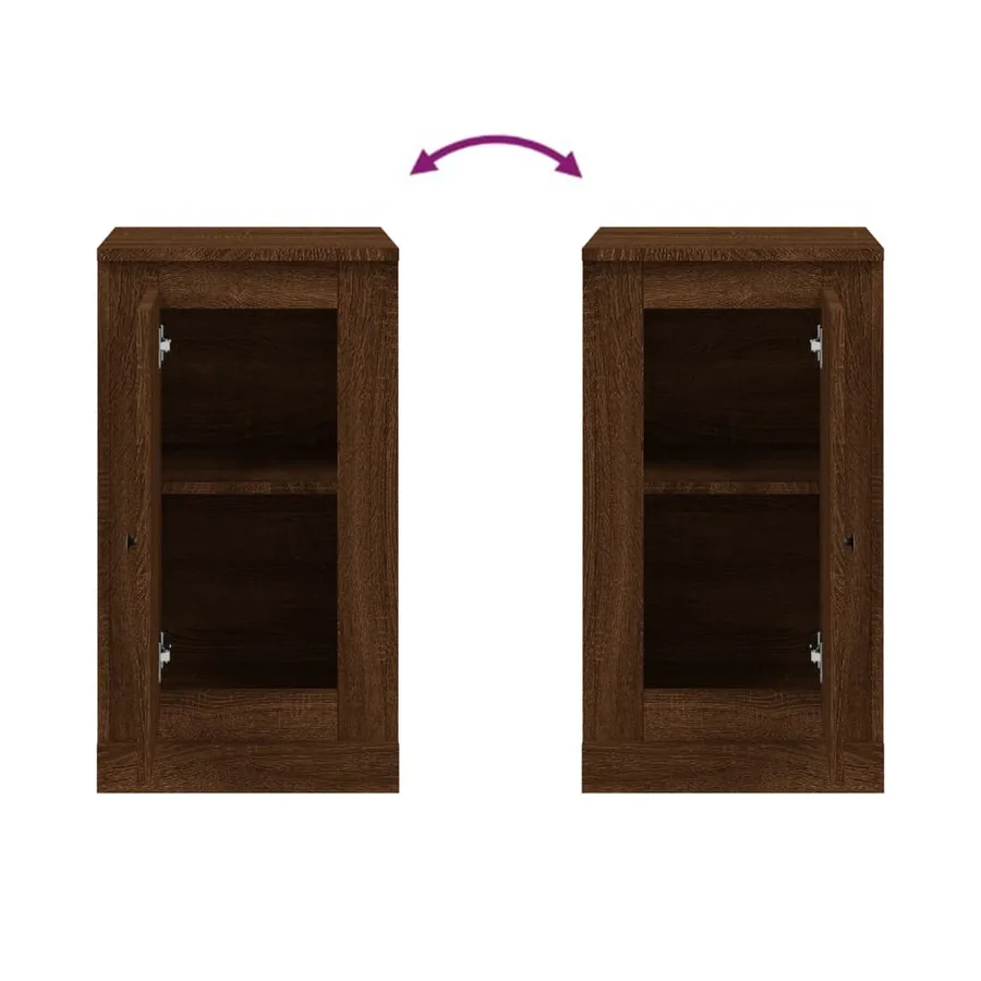 Buffet chêne marron 37,5x35,5x67,5 cm bois d'ingénierie - 9