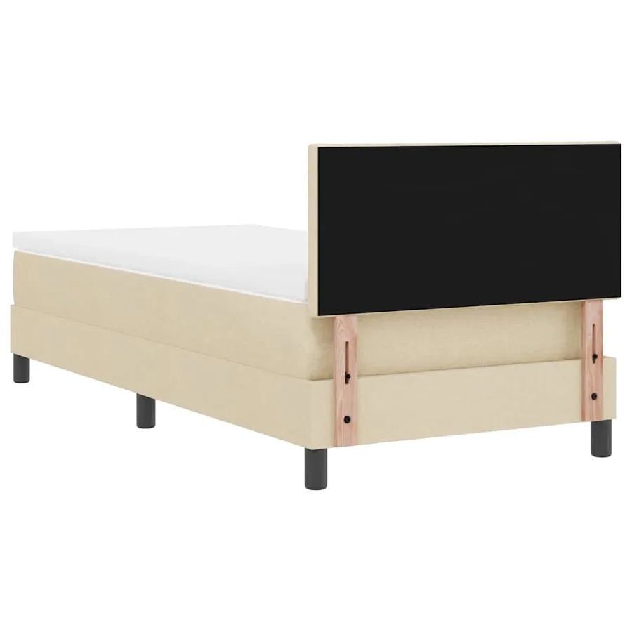 Lit à ressorts avec coussin Crème 100 x 200 cm tissu - 8