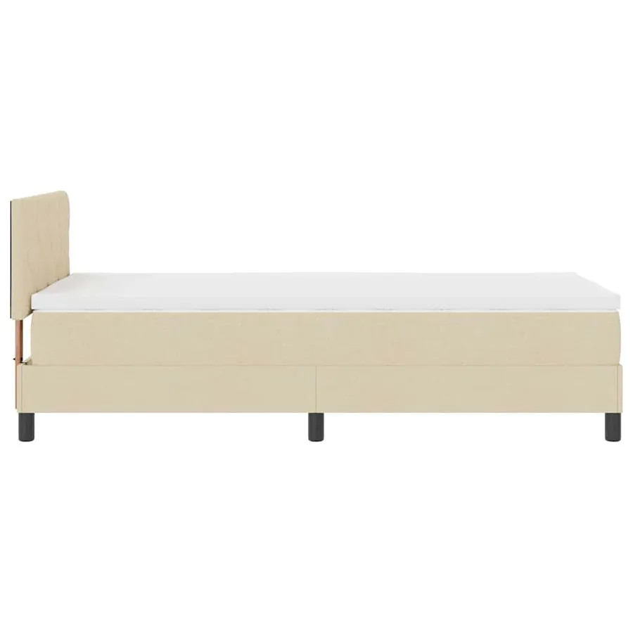 Lit à ressorts avec coussin Crème 100 x 200 cm tissu - 9