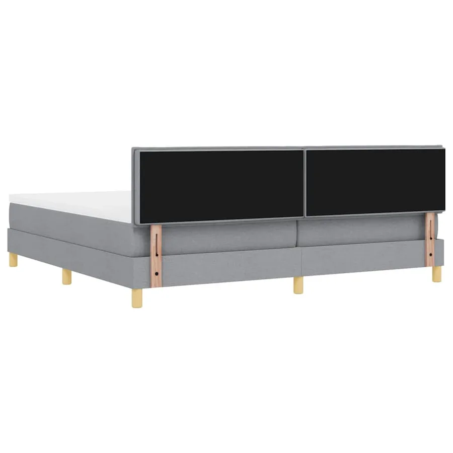Lit à ressort LED avec bandes LED Gris clair 200 x 200 cm tissu - 10