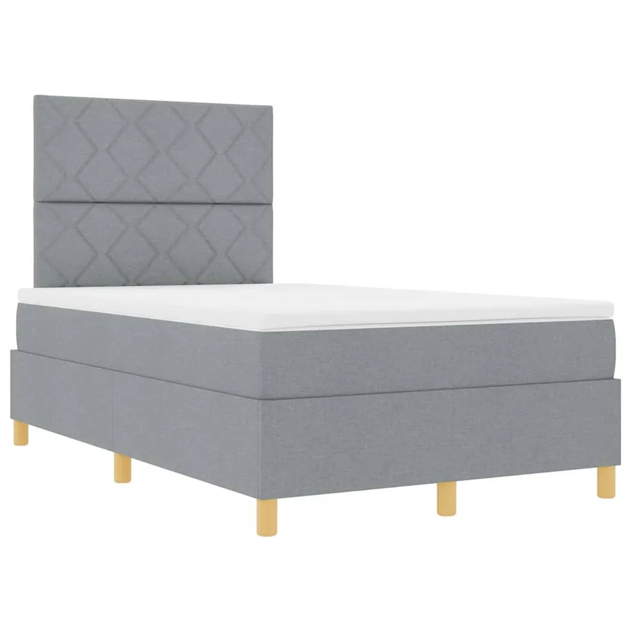 Lit à ressort LED Gris clair 120 x 200 cm tissu - 6
