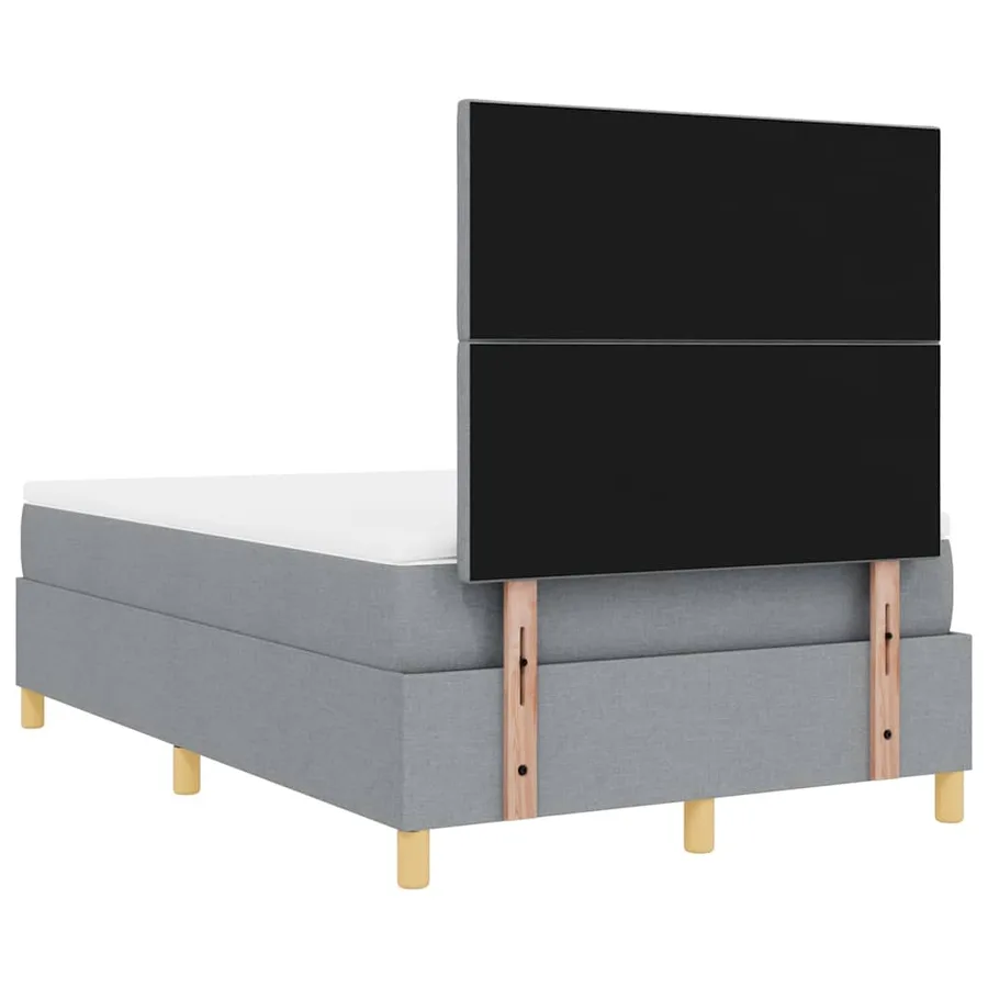 Lit à ressort LED Gris clair 120 x 200 cm tissu - 8