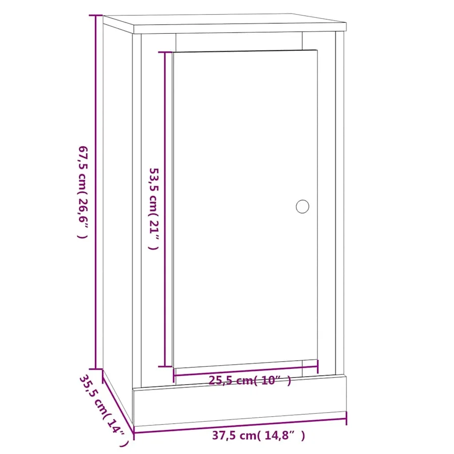 Buffet blanc 37,5x35,5x67,5 cm bois d'ingénierie - 11
