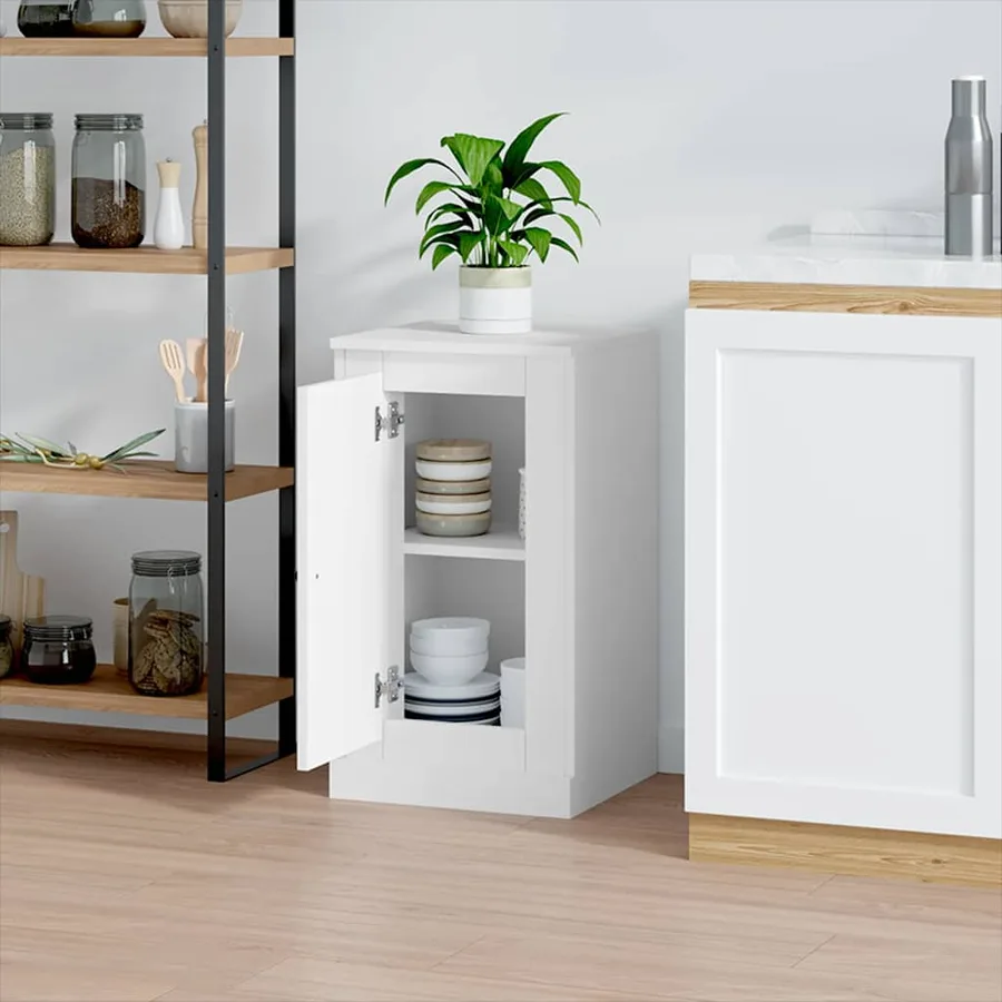 Buffet blanc 37,5x35,5x67,5 cm bois d'ingénierie - 3