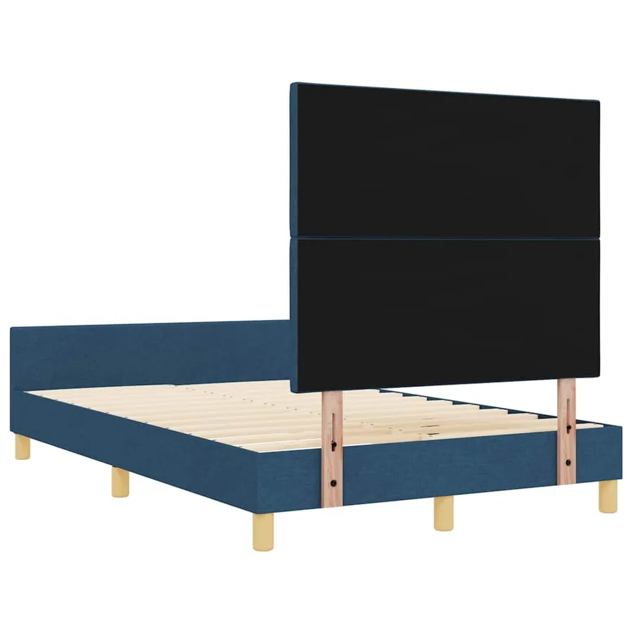 Cadre de lit avec tête de lit Bleu 120 x 190 cm tissu - 9