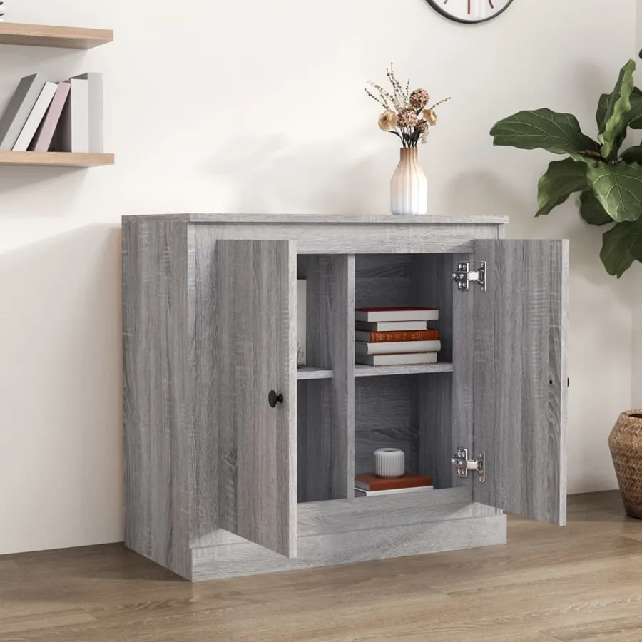 Buffet sonoma gris 70x35,5x67,5 cm bois d'ingénierie - 3