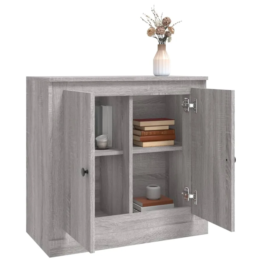Buffet sonoma gris 70x35,5x67,5 cm bois d'ingénierie - 5