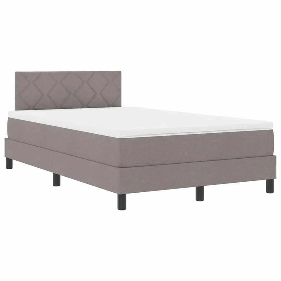 Lit à ressorts avec bandes LED Taupe 120 x 200 cm tissu - 2