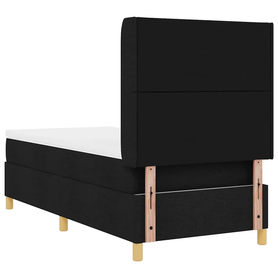 Lit à ressorts avec bandes LED Noir 100 x 200 cm tissu - 10
