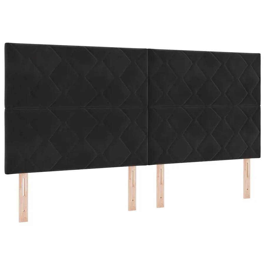 Tête de lit LED Noir 200 cm Velours - 2
