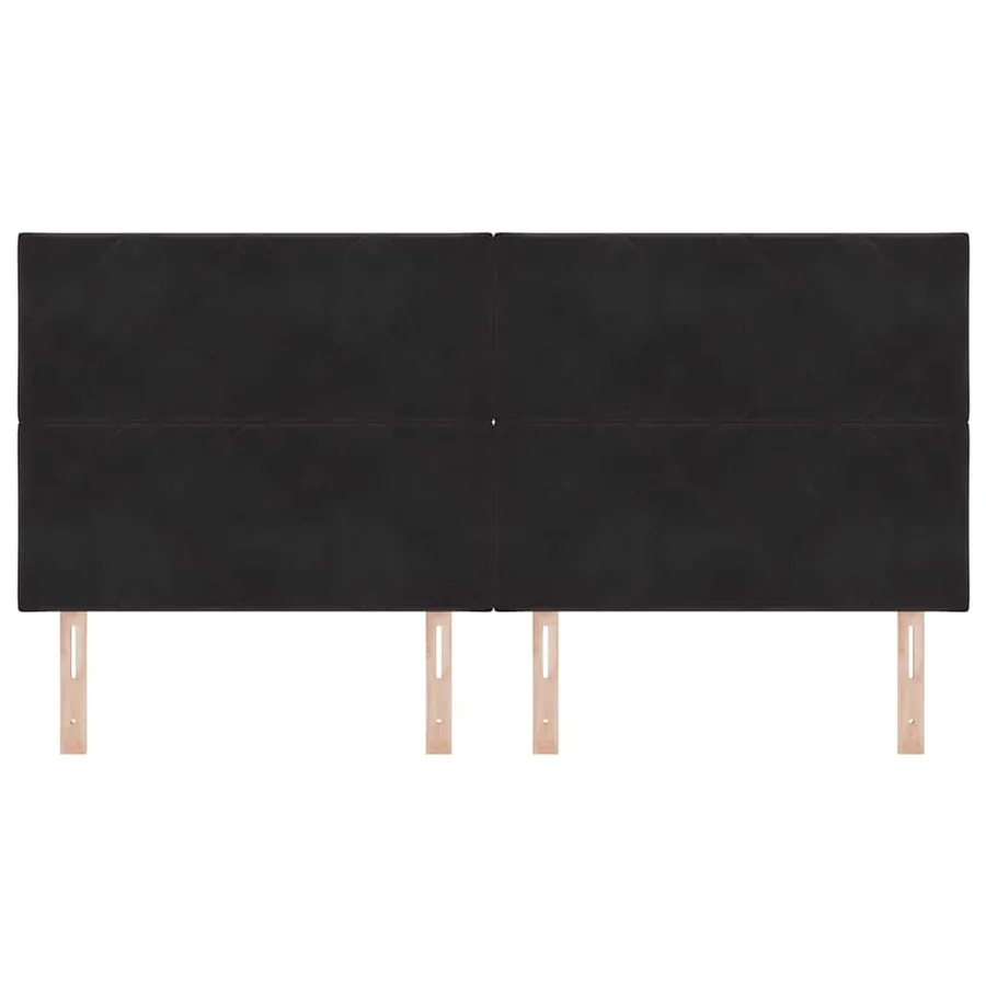 Tête de lit LED Noir 200 cm Velours - 5