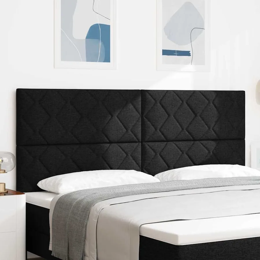 Tête de lit LED Noir 200 cm tissu